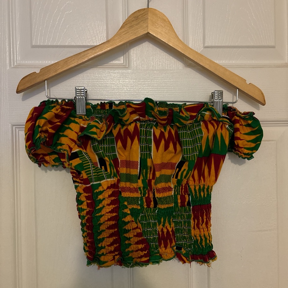 Afro Chic off the shoulder crop top